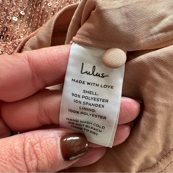 NWT Lulus Stay Shining Rose Gold Sequin Long Sleeve Top Party Holiday XL - Picture 12 of 13